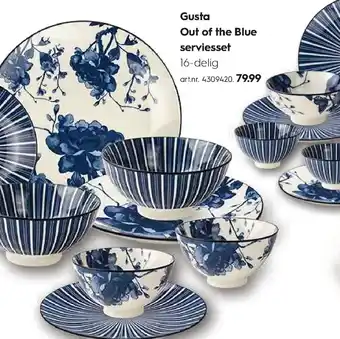 Blokker Gusta Out of the Blue serviesset aanbieding