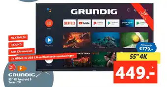 Lidl GRUNDIG 55" 4K Android 9 Smart TV aanbieding