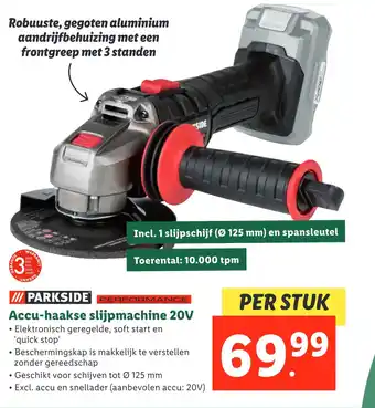 Lidl Accu-haakse slijpmachine 20V aanbieding