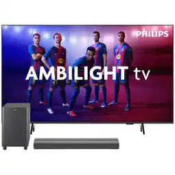 MediaMarkt Philips 65pus8000 4k Uhd Led Ambilight Tv 65 (2025) + Tab6100 Soundbar Met Wireless Subwoofer Bundel aanbieding
