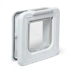 Pets Place Cat Mate Elite I.D. Disc Kattenluik Met Timerbediening - Kattendeur - Wit aanbieding