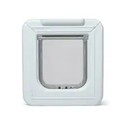Pets Place Cat Mate Elite I.D. Disc Kattenluik Met Timerbediening - Kattendeur - Wit aanbieding