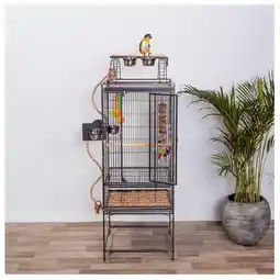 Pets Place Keddoc Vogelkooi Denver - Vogelverblijven - 50x50x154 cm Donkergrijs aanbieding