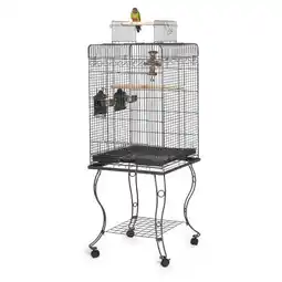 Pets Place Keddoc Vogelkooi Conure - Vogelverblijven - 51x51x155 cm Antraciet aanbieding