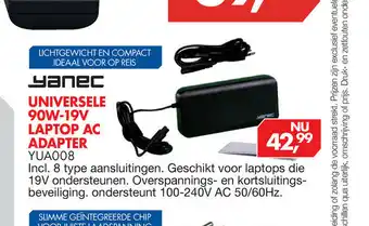 Vobis Yanec Universele 90W-19V Laptop AC Adapter YUA008 aanbieding