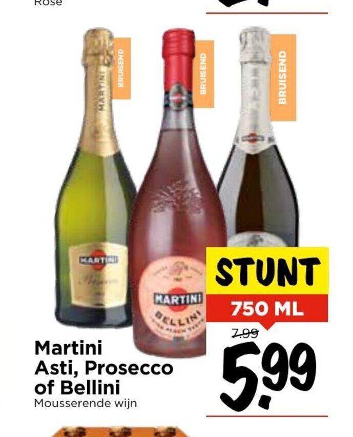 Martini Asti, Prosecco of Bellini 750 ml aanbieding bij Vomar