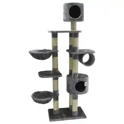 Pets Place Adori Krabpaal Storm - Krabpalen - 60x40x182 cm Grijs Wit aanbieding
