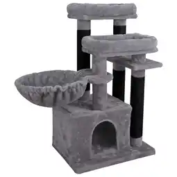 Pets Place Adori Krabpaal Marble - Krabpalen - 55x40x96 cm Grijs Zwart aanbieding