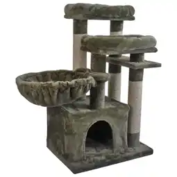Pets Place Adori Krabpaal Marble - Krabpalen - 55x40x96 cm Donkergroen Wit aanbieding