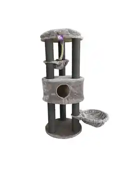 Pets Place Adori Krabpaal Rox - Krabpalen - 60x60x141 cm Grijs Zwart aanbieding