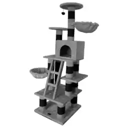 Pets Place Adori Krabpaal Jillz - Krabpalen - 60x60x185 cm 32 kg Grijs aanbieding