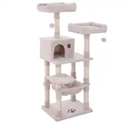 Pets Place Adori Krabpaal Bibi - Krabpalen - 55x45x143 cm Beige Wit aanbieding