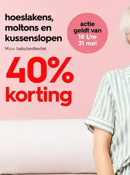 HEMA Hoeslakens, moltons en kussenslopen aanbieding