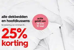 HEMA Alle dekbedden en hoofdkussens aanbieding