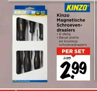 Vomar Voordeelmarkt Kinzo Magnetische Schroevendraaiers 6-delig per set aanbieding