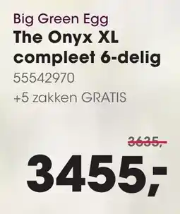 HANOS Big Green Egg The Onyx XL compleet 6-delig aanbieding