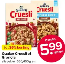 Spar Quaker Cruesli of Granola aanbieding
