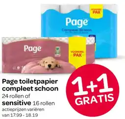 Spar Page toiletpapier compleet schoon 24 rollen of sensitive 16 rollen aanbieding