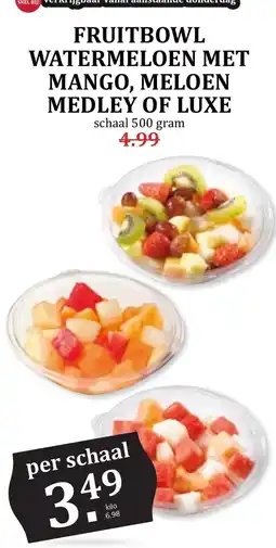 De Boerenschuur Fruitbowl watermeloen met mango, meloen medley of luxe aanbieding