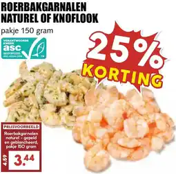 De Boerenschuur Roerbakgarnalen naturel of knoflook aanbieding