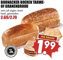 De Boerenschuur Boonacker boeren tarwe of granenbrood aanbieding