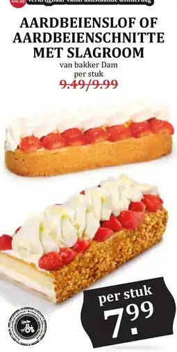 De Boerenschuur Aardbeienslof of aardbeienschnitte met slagroom aanbieding