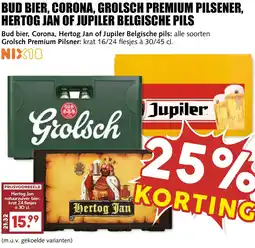 De Boerenschuur Bud bier, corona, grolsch premium pilsener, hertog jan of jupiler belgische pils aanbieding