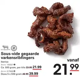 Sligro Sous-vide gegaarde varkensribfingers aanbieding