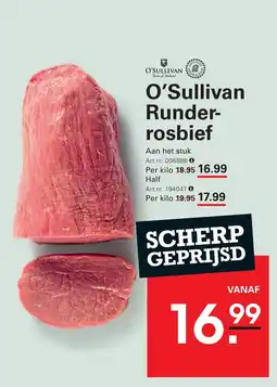 Sligro O'Sullivan Runder Rosbief aanbieding