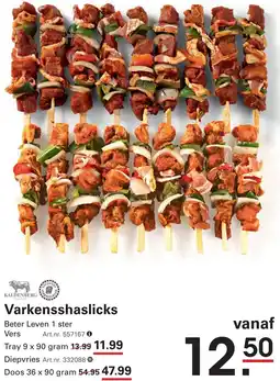 Sligro Varkensshaslicks aanbieding