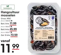 Sligro Hangcultuur mosselen aanbieding