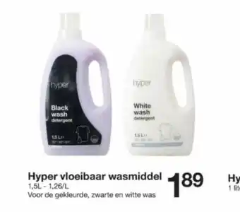 Zeeman Hyper vloeibaar wasmiddel 1,5L - 1,26/L aanbieding