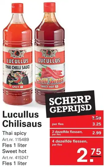 Sligro Lucullus Chilisaus aanbieding