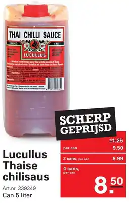 Sligro Lucullus Thaise chilisaus aanbieding