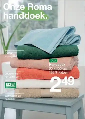 Zeeman Handdoek 50 x 100 cm 100% katoen aanbieding