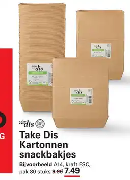 Sligro Take Dis Kartonnen snackbakjes aanbieding