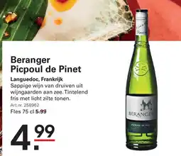 Sligro Beranger Picpoul de Pinet aanbieding