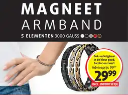 Lucovitaal Magneet armband 5 elementen 3000 gauss aanbieding