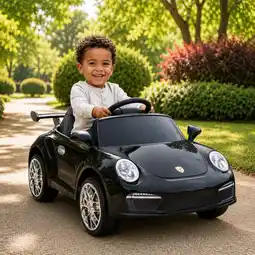 Action Elektrische kinderauto Porsche RUF CTR 3 S505 - zwart aanbieding