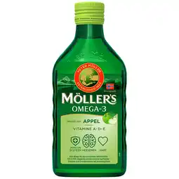 Holland & Barrett 2e product 50% korting | Möller's Omega-3 Levertraan Appel - 250ml aanbieding