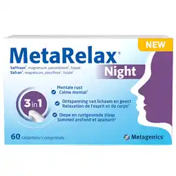 Holland & Barrett 2e product 50% korting | Metagenics MetaRelax Night - 60 tabletten aanbieding