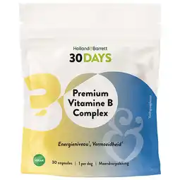 Holland & Barrett 2e product 50% korting | Holland & Barrett 30DAYS Premium Vitamine B Complex - 30 capsules aanbieding
