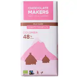 Holland & Barrett 2e product 50% korting | Vegan | Chocolatemakers Mild Dark Creamy Hazelnuts Colombia 48% - 80g aanbieding
