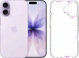Coolblue Apple iPhone 17 256GB Paars + BlueBuilt Protective Back Cover Transparant aanbieding