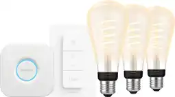 Coolblue Philips Hue Filament White Ambiance Edison XL 3-Pack Startpakket aanbieding