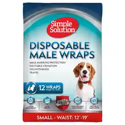 Zooplus Simple Solution wegwerpluier voor reuen - Maat S: 30 - 48 cm, 12 stuks aanbieding