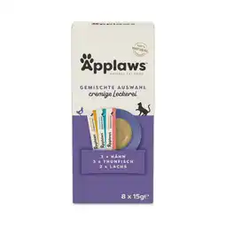 Zooplus 8x15g Applaws romige traktatie mix pakket (3 smaken) kattensnacks aanbieding
