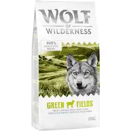 Zooplus 2x12kg Green Fields Lam Wolf of Wilderness Hondenvoer aanbieding