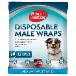 Zooplus Simple Solution wegwerpluier voor reuen - Maat M: 38 - 58 cm, 12 stuks aanbieding