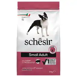 Zooplus 2kg Schesir Dog Small Adult met ham droogvoer voor honden aanbieding